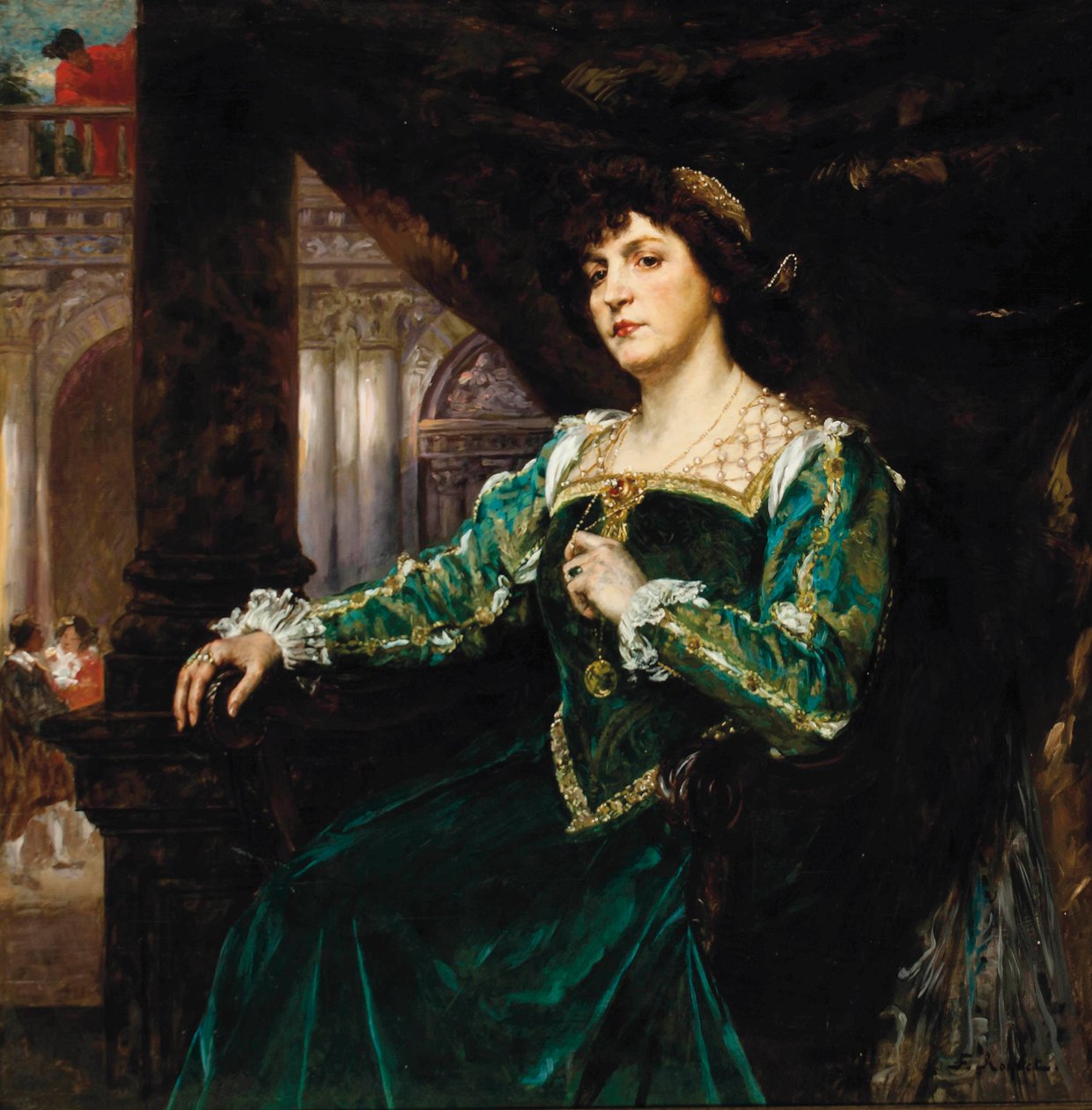 Madame Clemenceaun muotokuva tekijältä Ferdinand Roybet