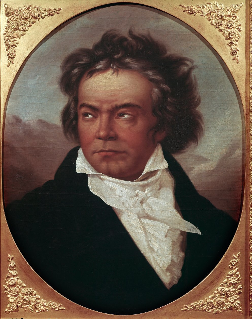 Muotokuva saksalaisesta säveltäjästä Ludwig van Beethovenista (1770-1827) 49-vuotiaana (saksalainen säveltäjä Ludwig van Beethoven 49-vuotiaana) Ferdinand Schimonin (1797-1852) maalaus 1819 Bonn, Maison natale du composer tekijältä Ferdinand Schimon