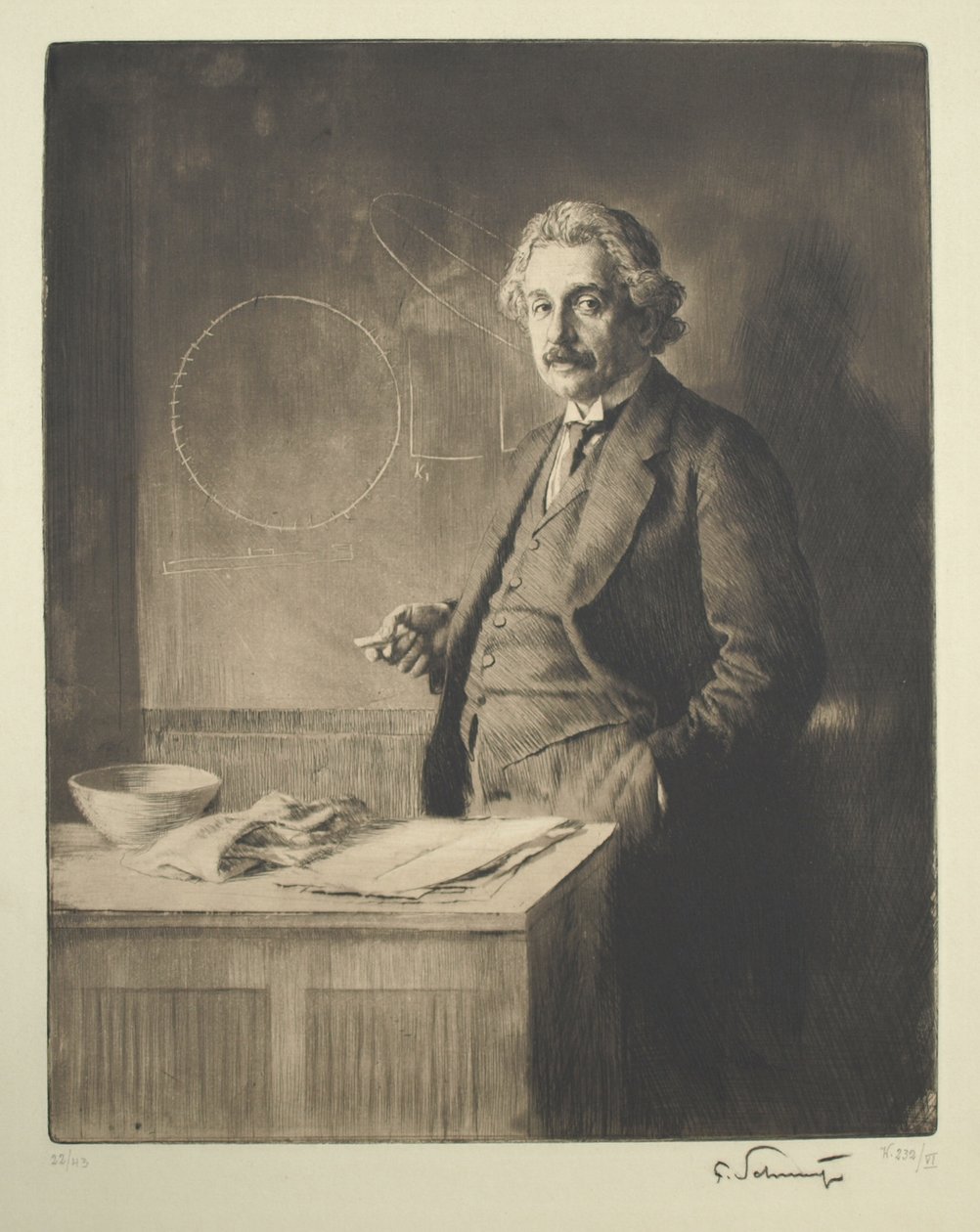 Albert Einsteinin muotokuva 1879-1955, 1921 tekijältä Ferdinand Schmutzer