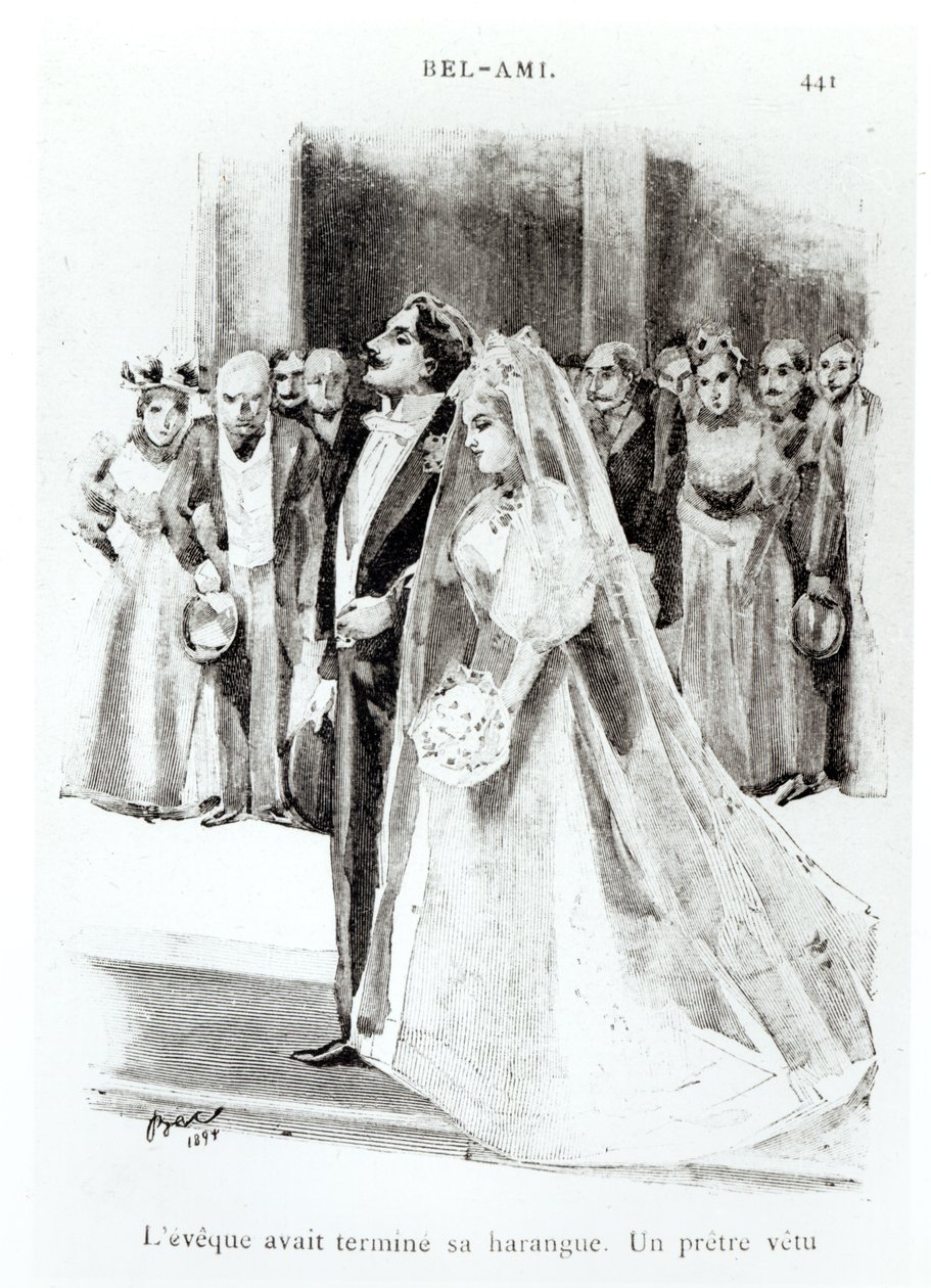 Kuvitus Guy de Maupassantin (1850-93) Bel-Amiin, julkaisija Paul Ollendorff, Pariisi tekijältä Ferdinand Sigismund Bac