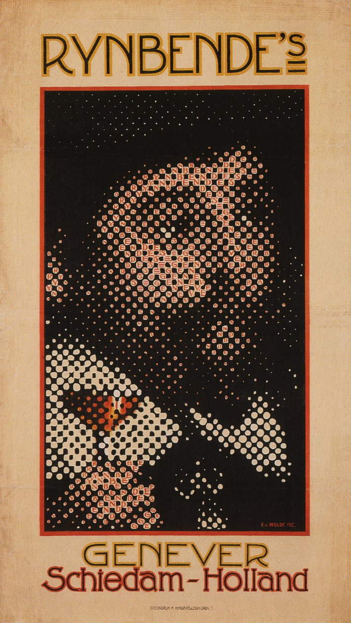 Rynbenden Genever Schiedam, n. 1910 tekijältä Ferdinand Van Wolde
