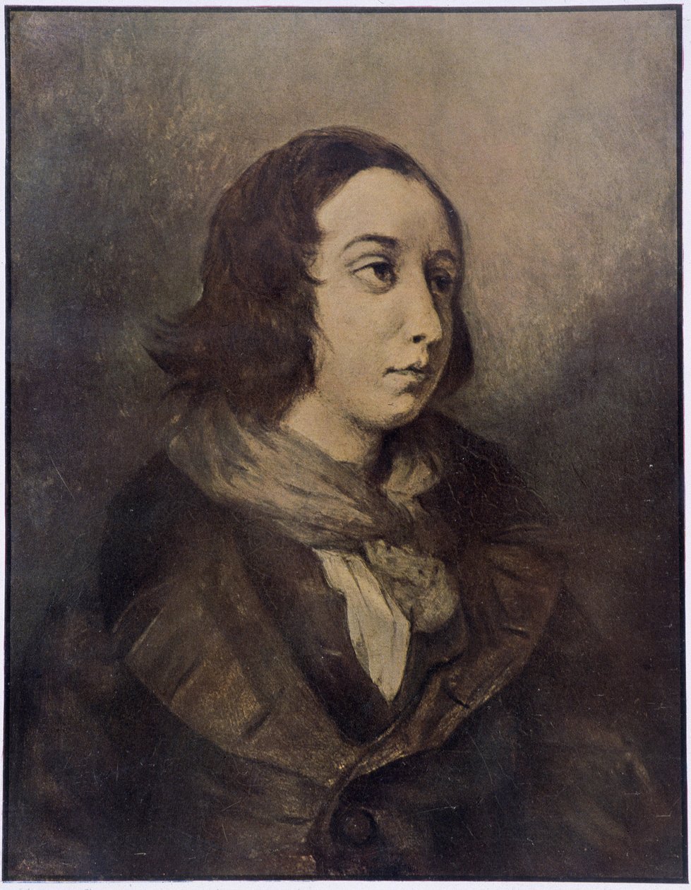 George Sandin (Aurore Dupin, Baronne Dudevant) muotokuva (1804-1876), kirjoittanut Delacroix. tekijältä Ferdinand Victor Eugene (after) Delacroix