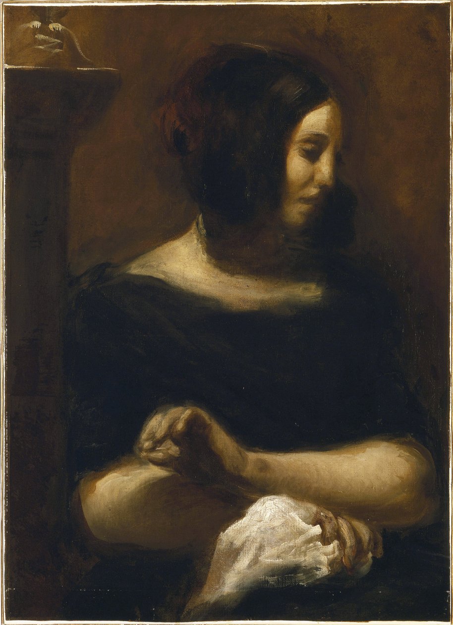 George Sandin muotokuva vuoden 1838 jälkeen tekijältä Ferdinand Victor Eugene (after) Delacroix