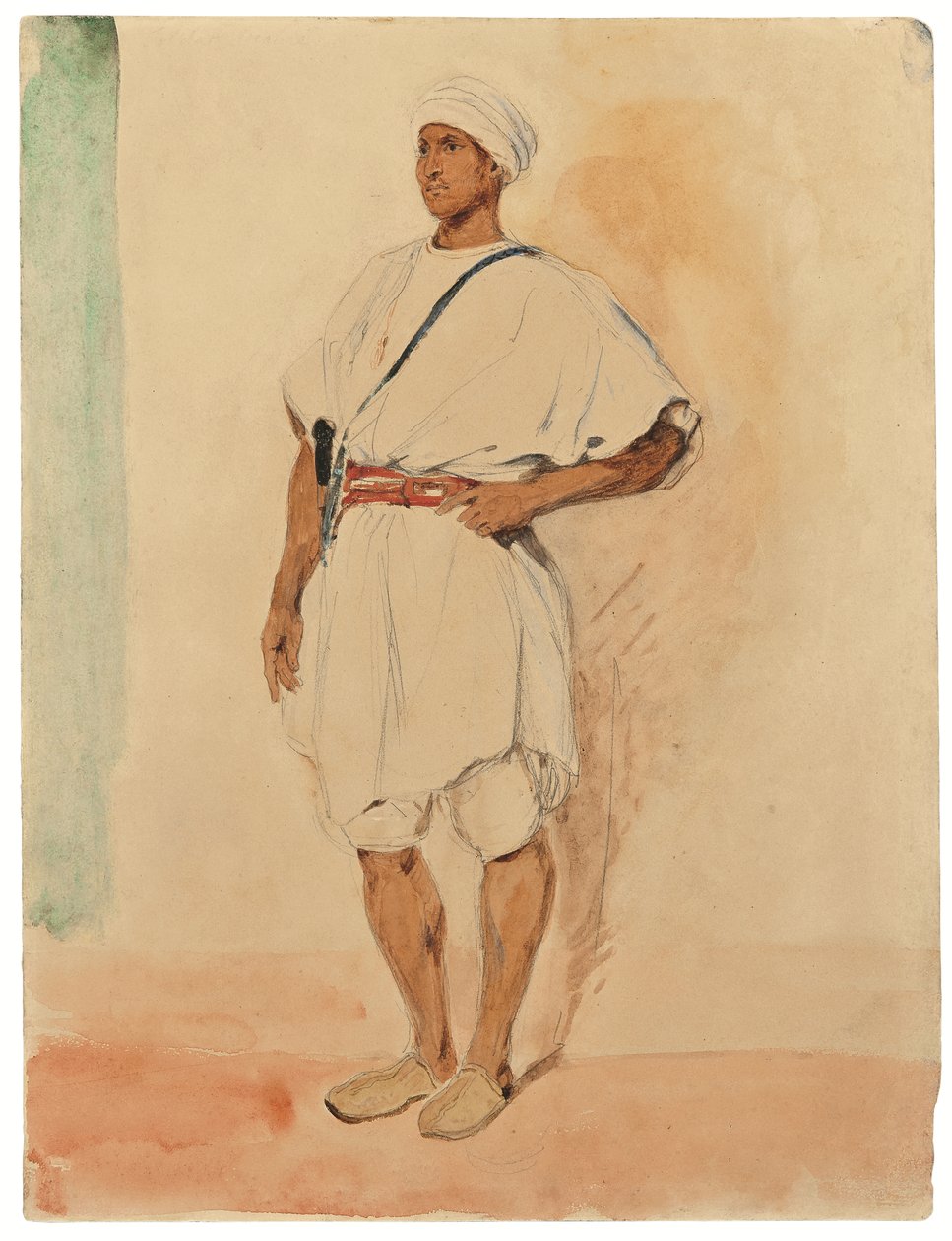 Pysyvä marokkolainen (kynä ja akvarelli paperilla) tekijältä Ferdinand Victor Eugene Delacroix