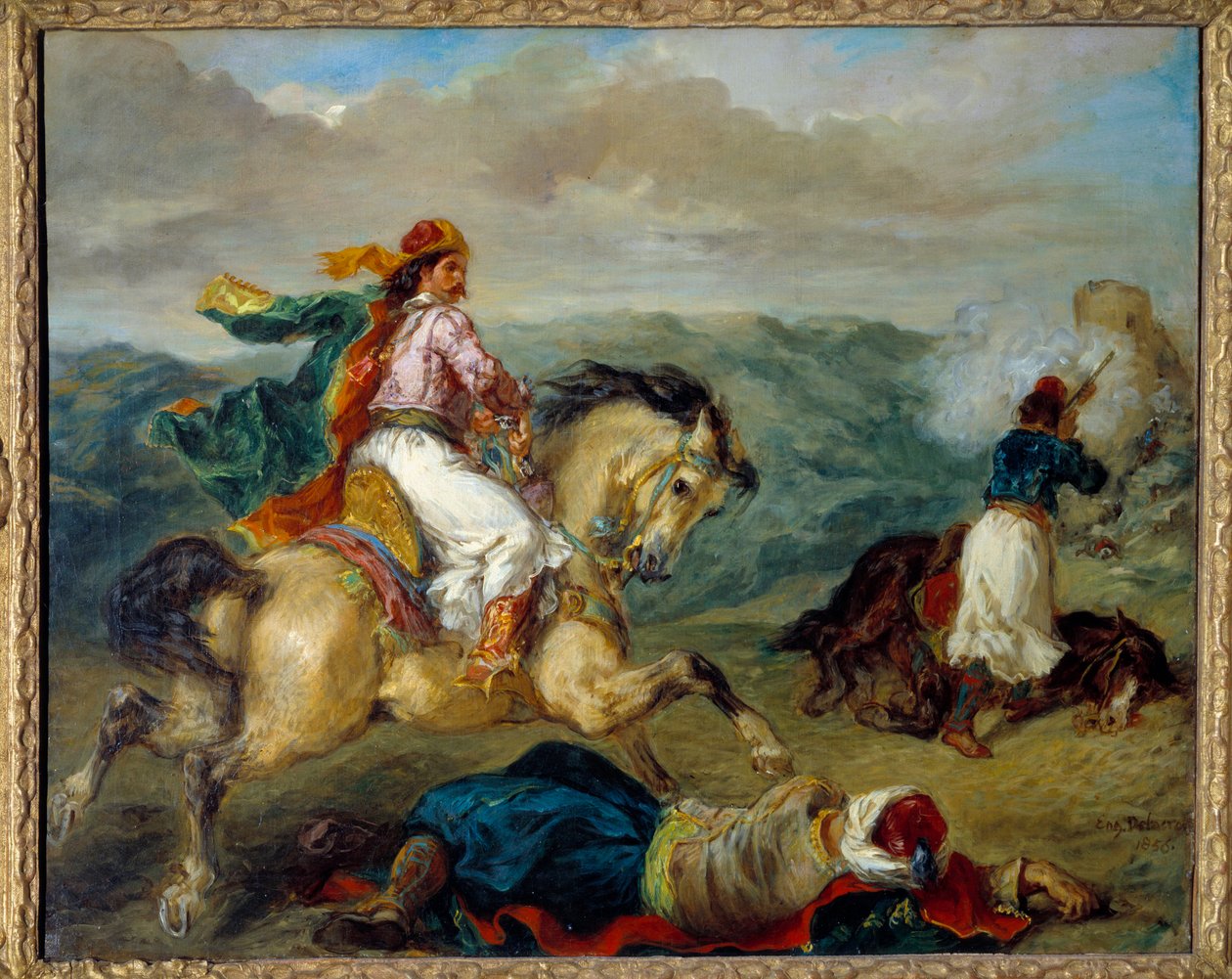 Episodi Kreikan sodasta. Eugene Delacroix (1798-1863) maalaus tekijältä Ferdinand Victor Eugene Delacroix