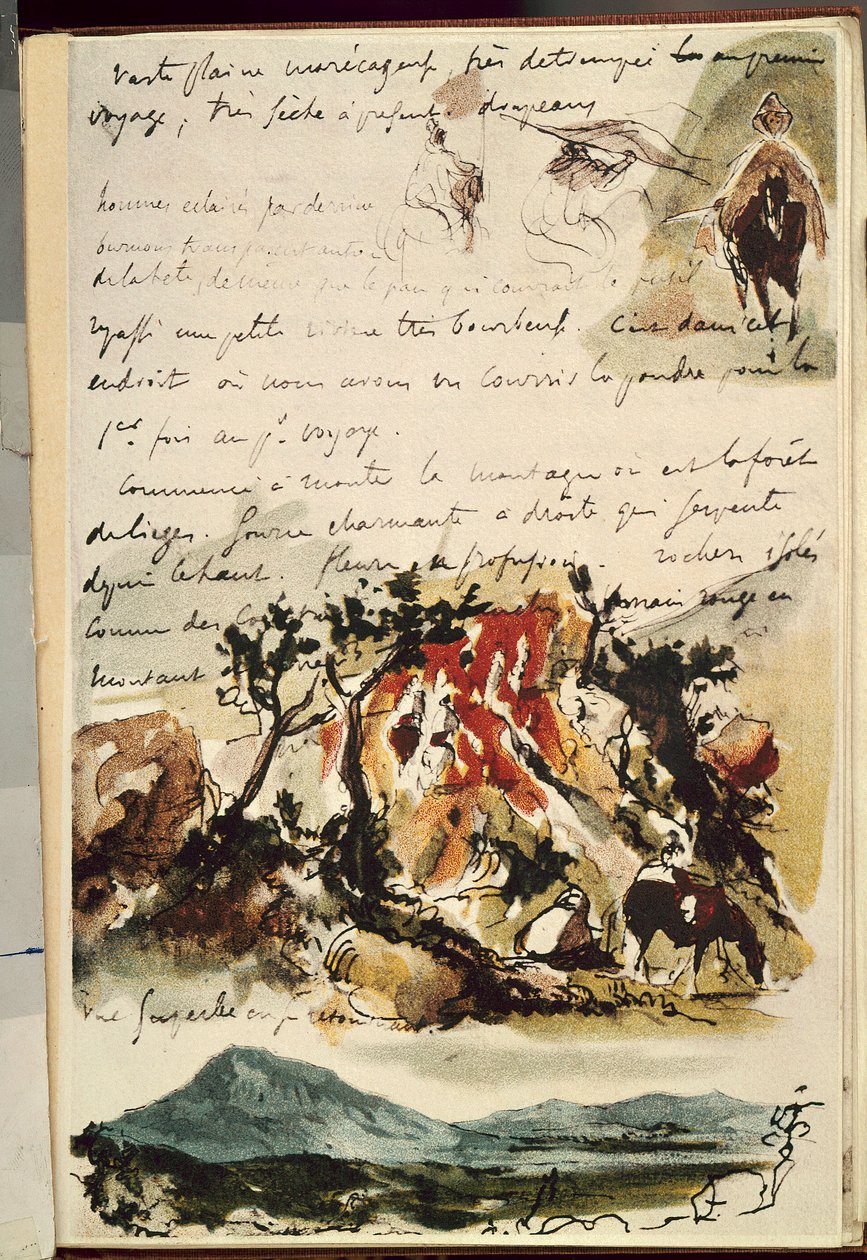 Marokon asiakirjat. Piirustus: Eugene Delacroix (1798-1863) tekijältä Ferdinand Victor Eugene Delacroix
