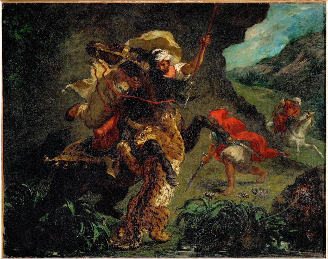 Chasse au tigre - Tiikerin metsästys ... tekijältä Ferdinand Victor Eugene Delacroix