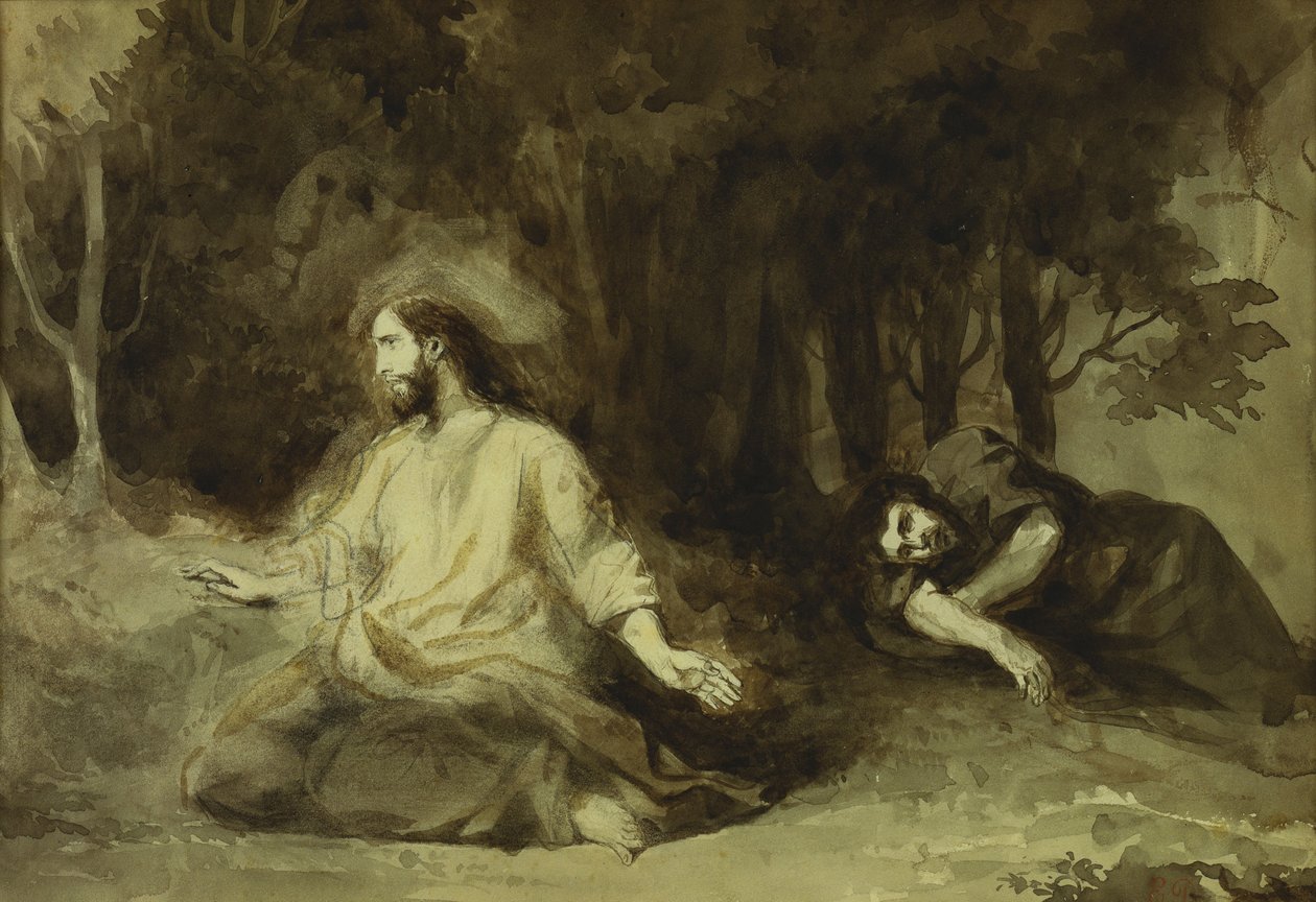 Kristus Öljymäellä, 1826 tekijältä Ferdinand Victor Eugene Delacroix