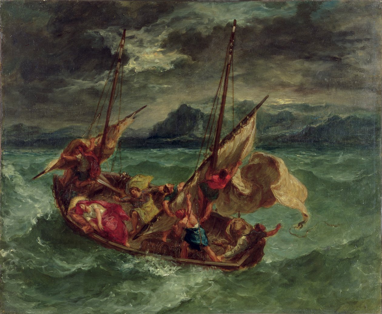 Kristus Galilean järvellä tekijältä Ferdinand Victor Eugene Delacroix