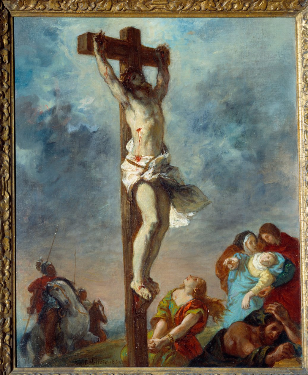Kristus ristillä. Eugene Delacroix (1798-1863) maalaus tekijältä Ferdinand Victor Eugene Delacroix