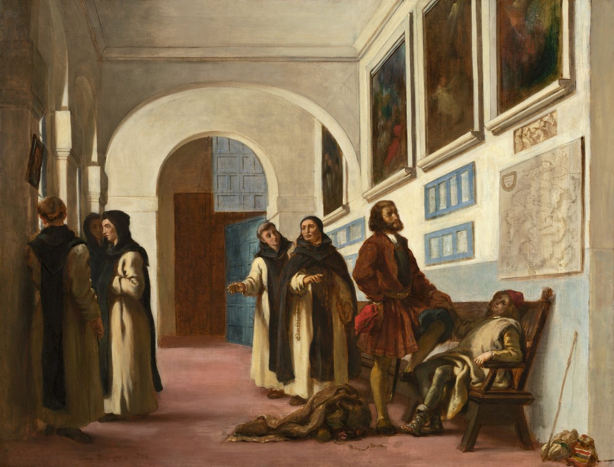 Christopher Columbus ja hänen poikansa Rabidassa tekijältä Ferdinand Victor Eugene Delacroix