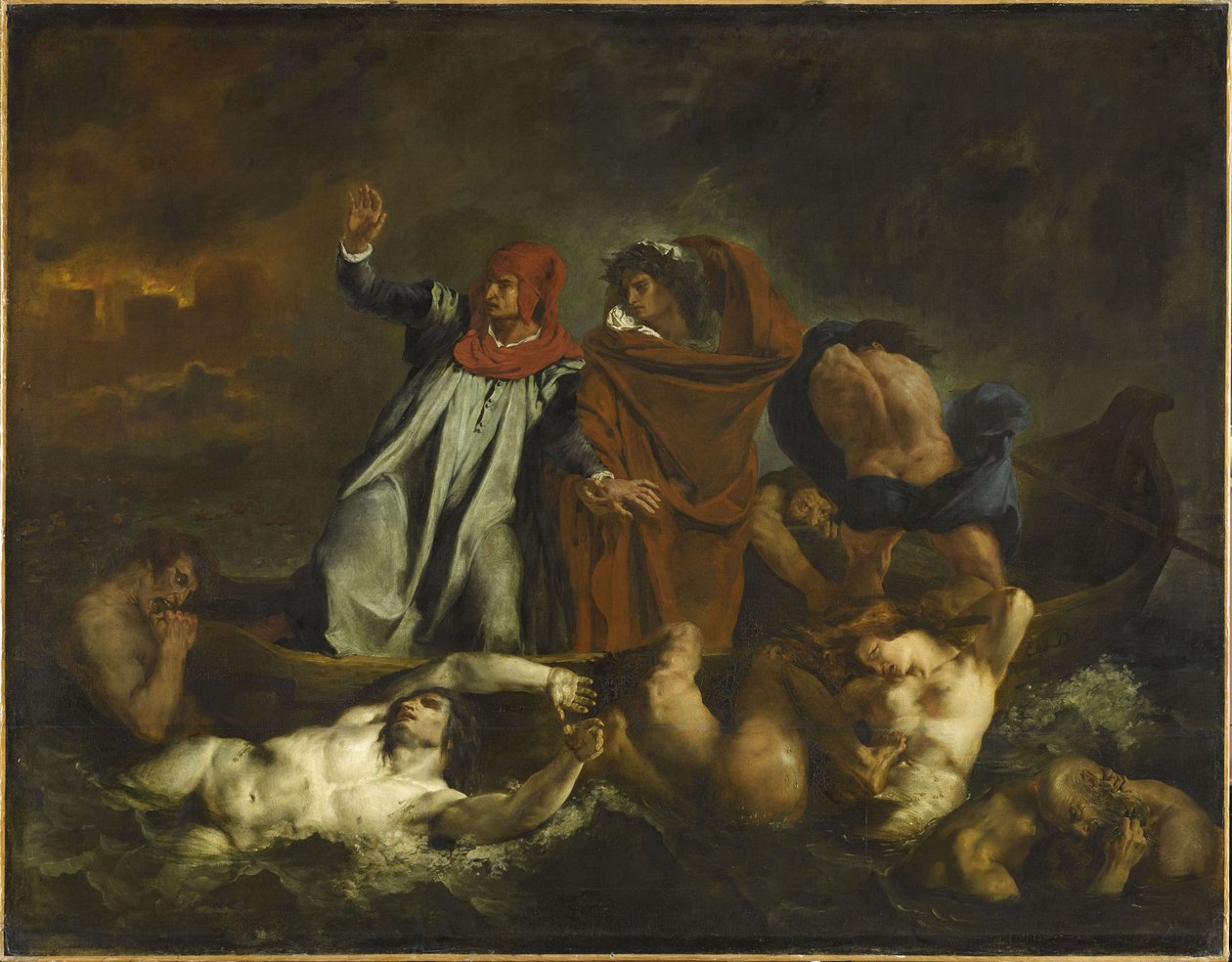 Dante ja Virgil helvetissä. Danten parkki, 1822. tekijältä Ferdinand Victor Eugene Delacroix