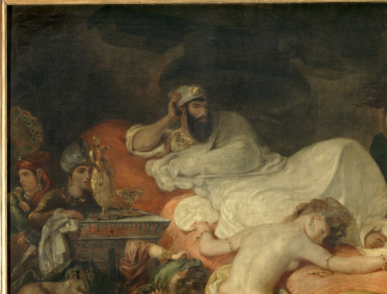 Yksityiskohta: Sardanapalen kuolema tekijältä Ferdinand Victor Eugene Delacroix