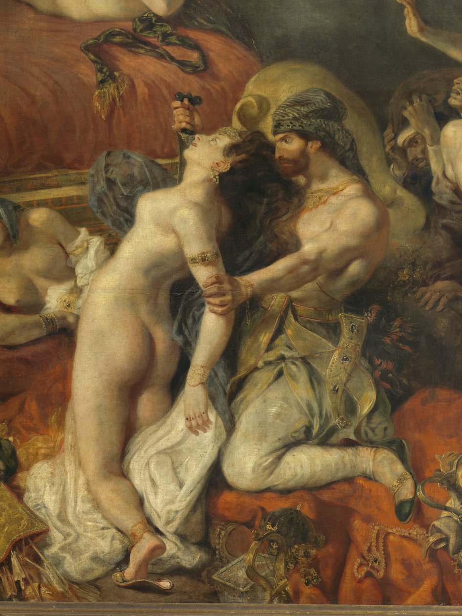 Yksityiskohta: Sardanapalen kuolema tekijältä Ferdinand Victor Eugene Delacroix