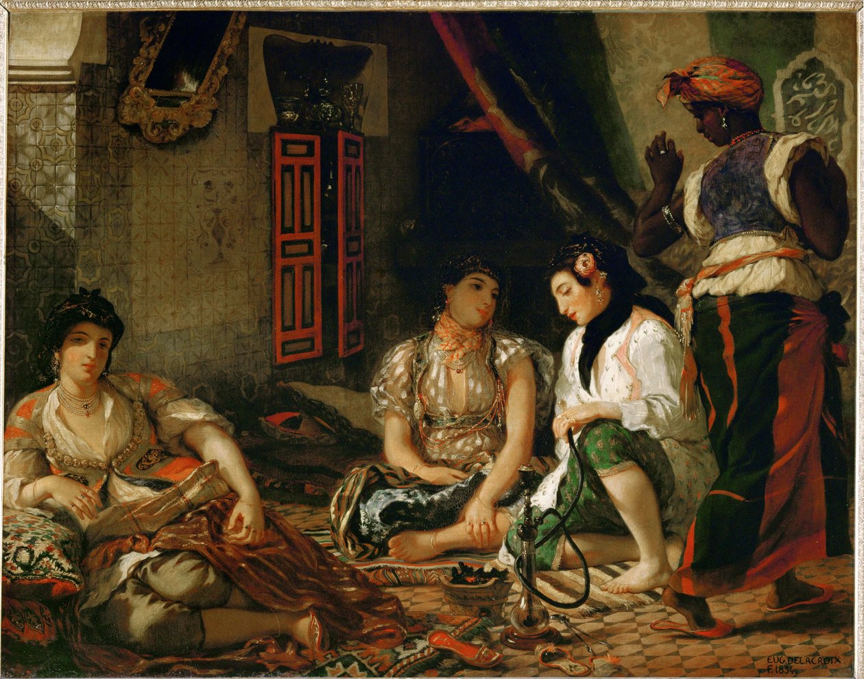 Algerialaiset naiset asunnossaan - ... tekijältä Ferdinand Victor Eugene Delacroix