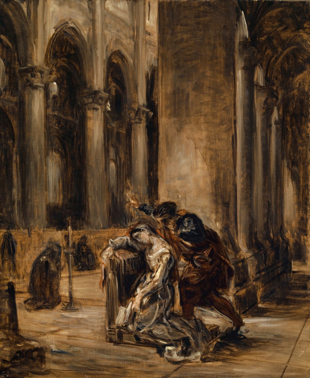 Gretchen katedraalissa, noin 1850 tekijältä Ferdinand Victor Eugene Delacroix