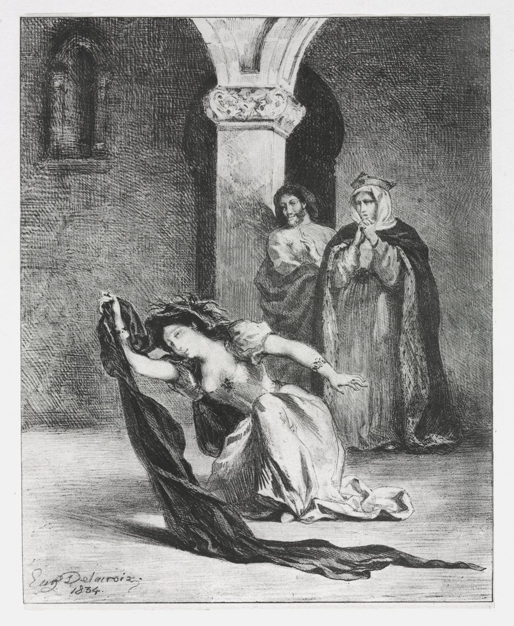 Hamlet: Ophelian laulu, 1834. tekijältä Ferdinand Victor Eugene Delacroix