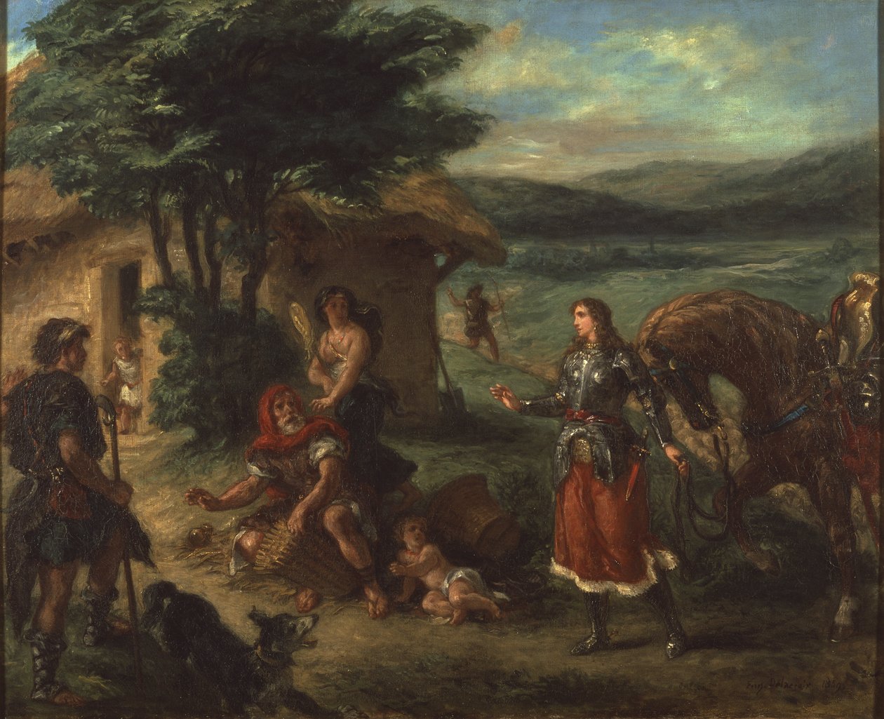 Herminie et les bergers - Erminia ja paimenet, kirjoittanut Delacroix, Eugene tekijältä Ferdinand Victor Eugene Delacroix