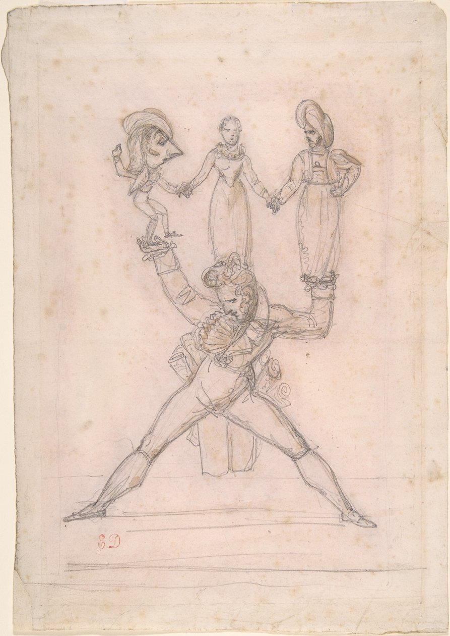 italialainen teatteri tekijältä Ferdinand Victor Eugene Delacroix