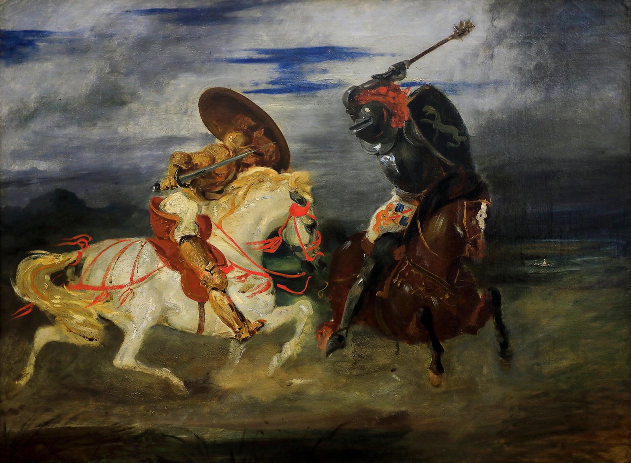 Ritarit taistelevat maaseudulla tekijältä Ferdinand Victor Eugene Delacroix