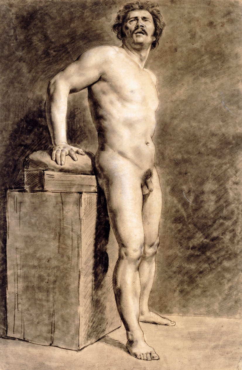 Miesakatemiahahmo, luultavasti polonais, seisoo, 1821 tekijältä Ferdinand Victor Eugene Delacroix