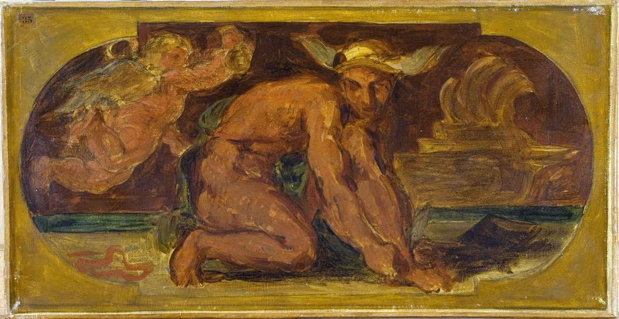 Mercure: Hôtel de Ville, Pariisi, vuosina 1849-1852 (öljy kankaalle). tekijältä Ferdinand Victor Eugene Delacroix