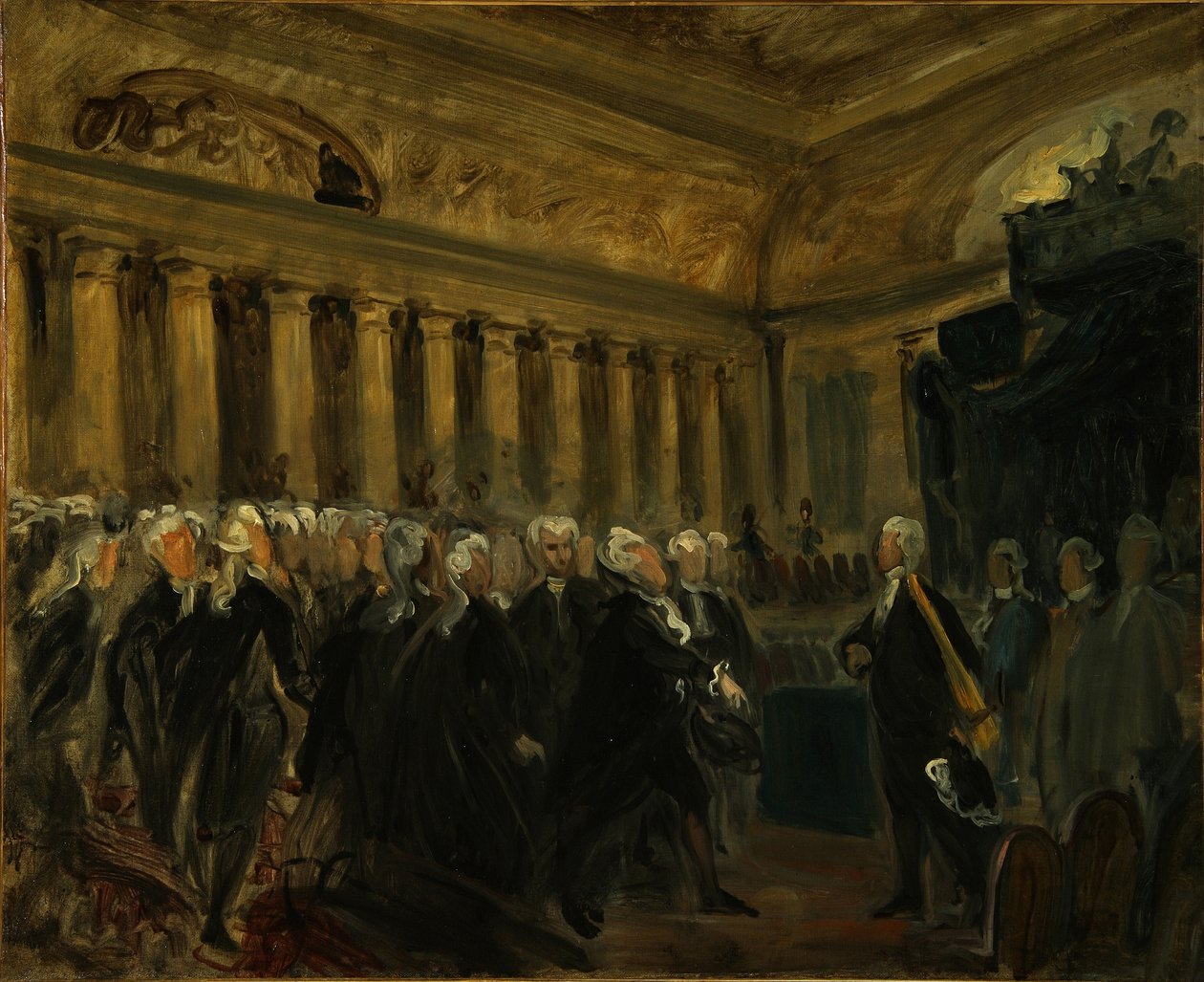 Mirabeau kohtaa Dreux-Brézén markiisin luonnoksen, 1831 tekijältä Ferdinand Victor Eugene Delacroix