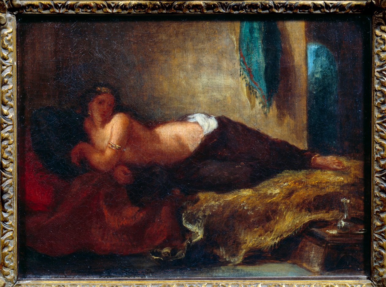 Odalistinen. Eugene Delacroix (1798-1863) maalaus tekijältä Ferdinand Victor Eugene Delacroix