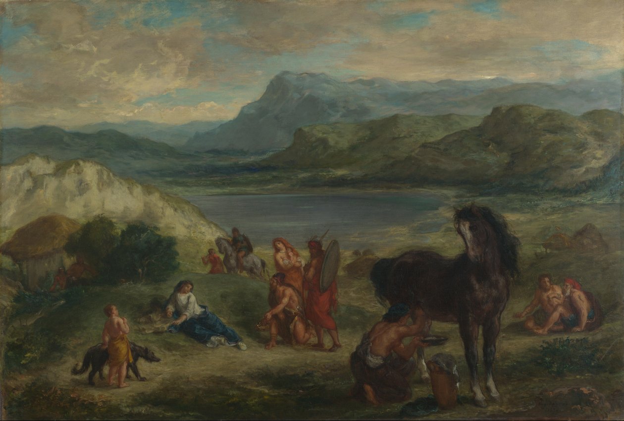 Ovid skyyttien keskuudessa tekijältä Ferdinand Victor Eugene Delacroix