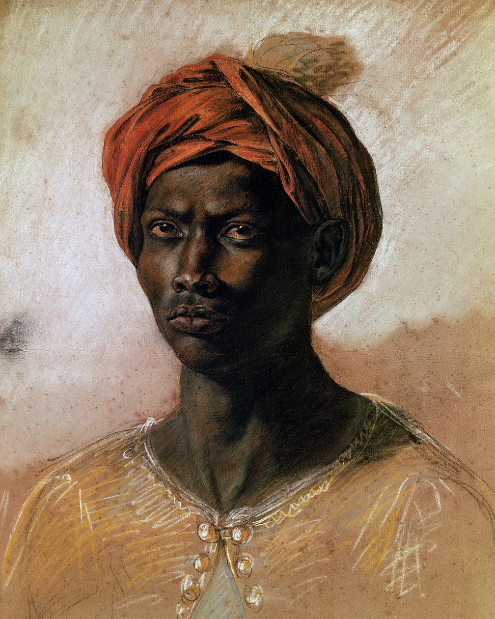 Muotokuva turbaanista, n. 1826 (pastelli paperille) tekijältä Ferdinand Victor Eugene Delacroix