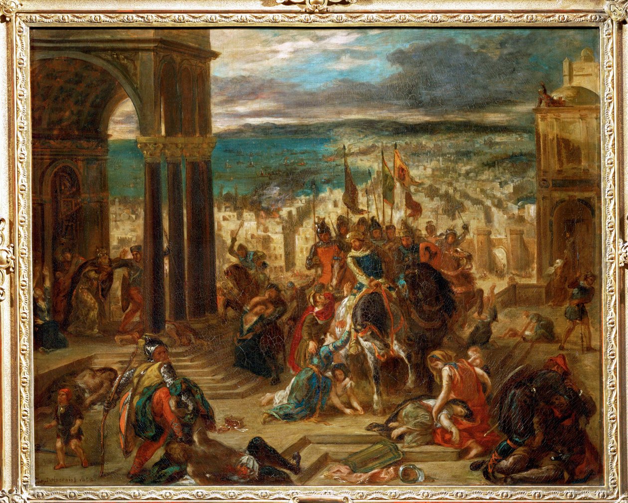 Konstantinopolin valtaaminen ristiretkeläisten toimesta ... tekijältä Ferdinand Victor Eugene Delacroix