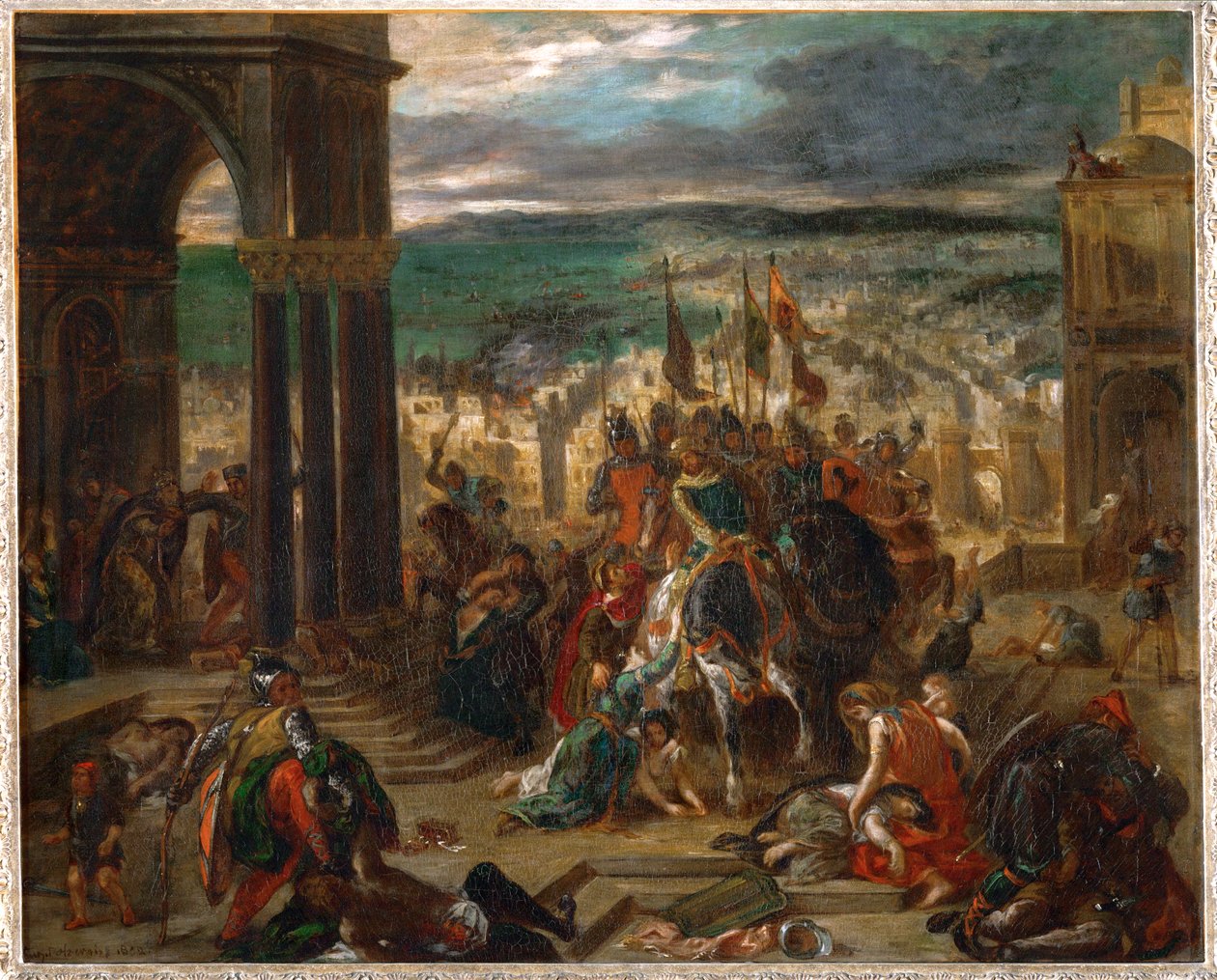 Prise de Constantinople par les Croises, ristiretkeläisten valtaama Konstantinopoli ... tekijältä Ferdinand Victor Eugene Delacroix