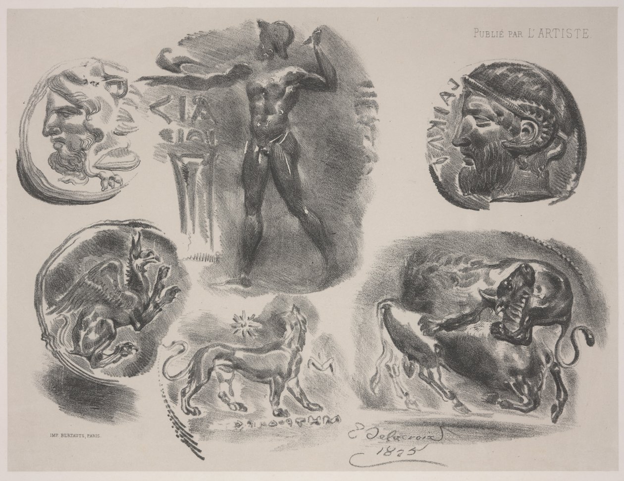 Kuuden muinaisen mitalin arkki tekijältä Ferdinand Victor Eugene Delacroix