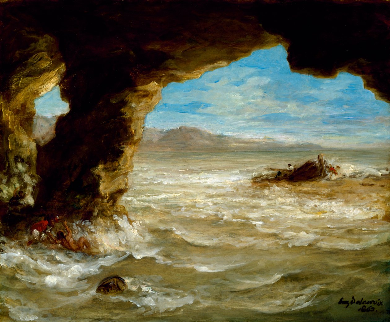 Haaksirikko rannikolla, 1862 tekijältä Ferdinand Victor Eugene Delacroix