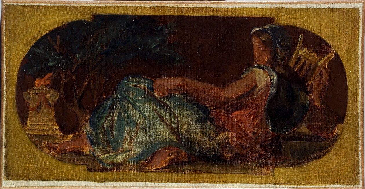 Luonnos Salon de la Paix -tapahtumaa varten Pariisin kaupungintalolla: Minerve, vuosien 1849 ja 1852 välillä (öljy kankaalle). tekijältä Ferdinand Victor Eugene Delacroix
