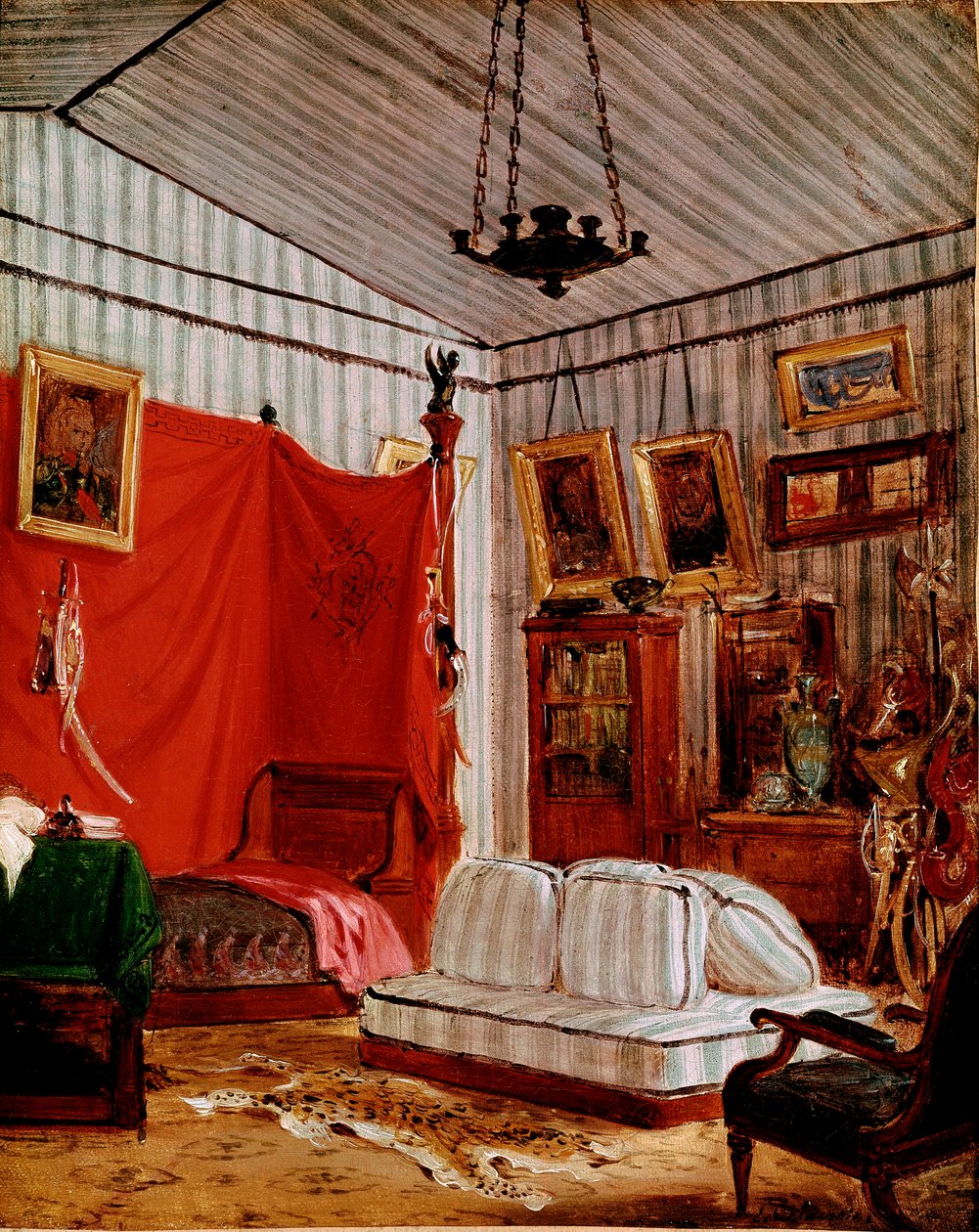 Study for Interieur kahdella muotokuvalla (maalaus, n. 1834) tekijältä Ferdinand Victor Eugene Delacroix