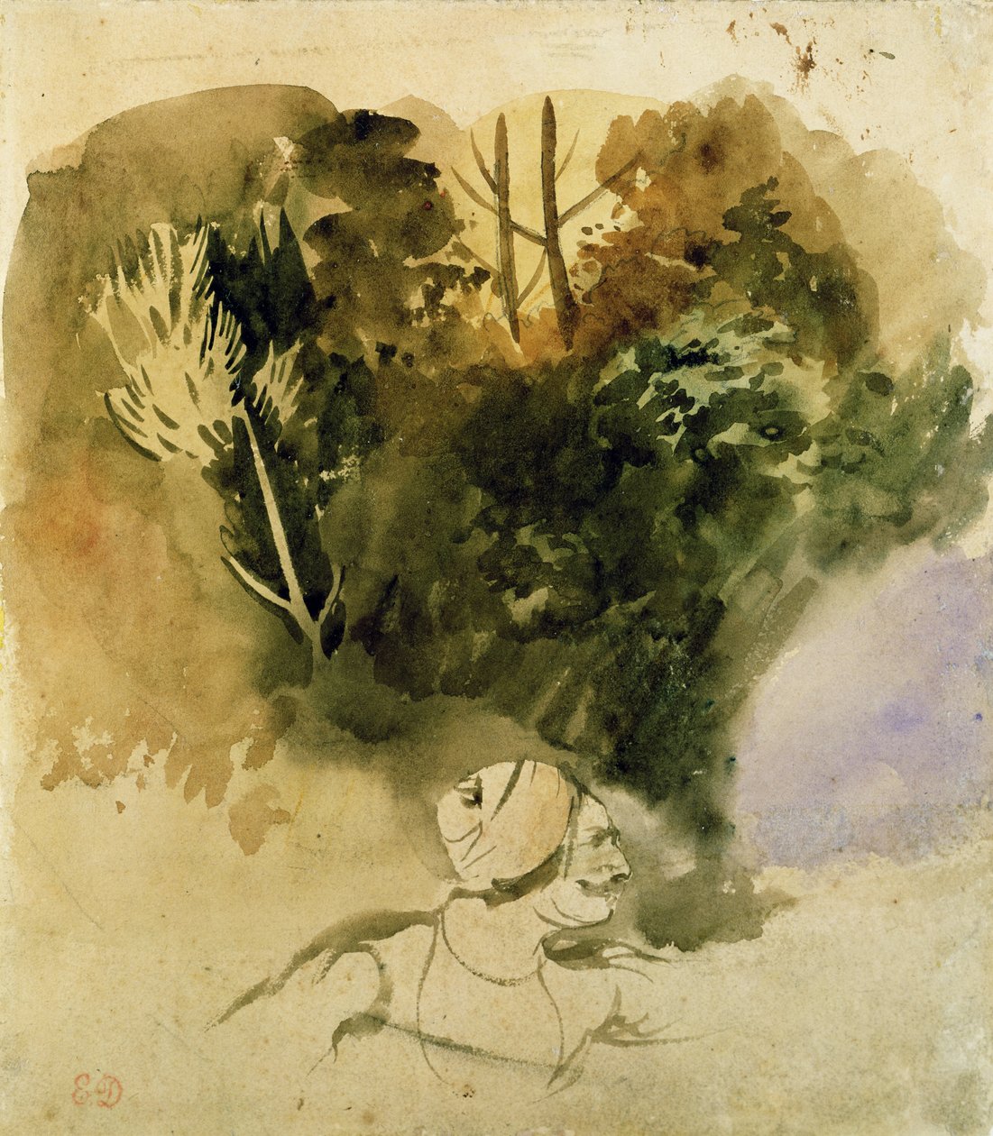 Tutkimus Intian armeijan gurkhasta, 1830 tekijältä Ferdinand Victor Eugene Delacroix