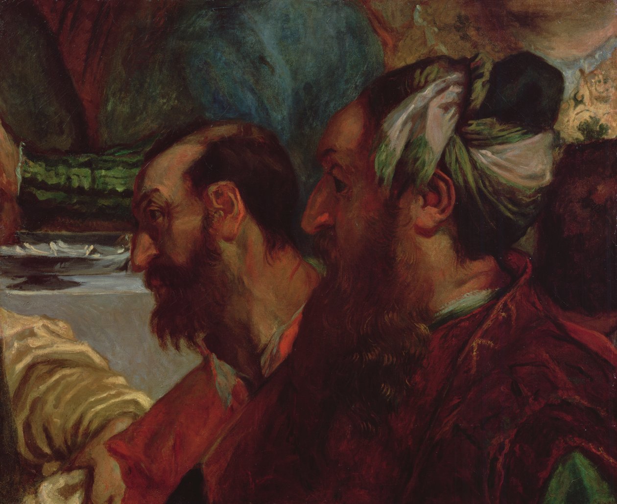 Tutkimus kahdesta päästä (Veronesen The Wedding at Cana -kirjan jälkeen), 1820 tekijältä Ferdinand Victor Eugene Delacroix