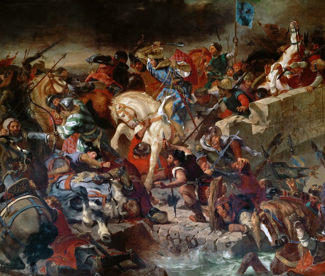 Taillebourgin taistelu 21. heinäkuuta 1242 tekijältä Ferdinand Victor Eugene Delacroix