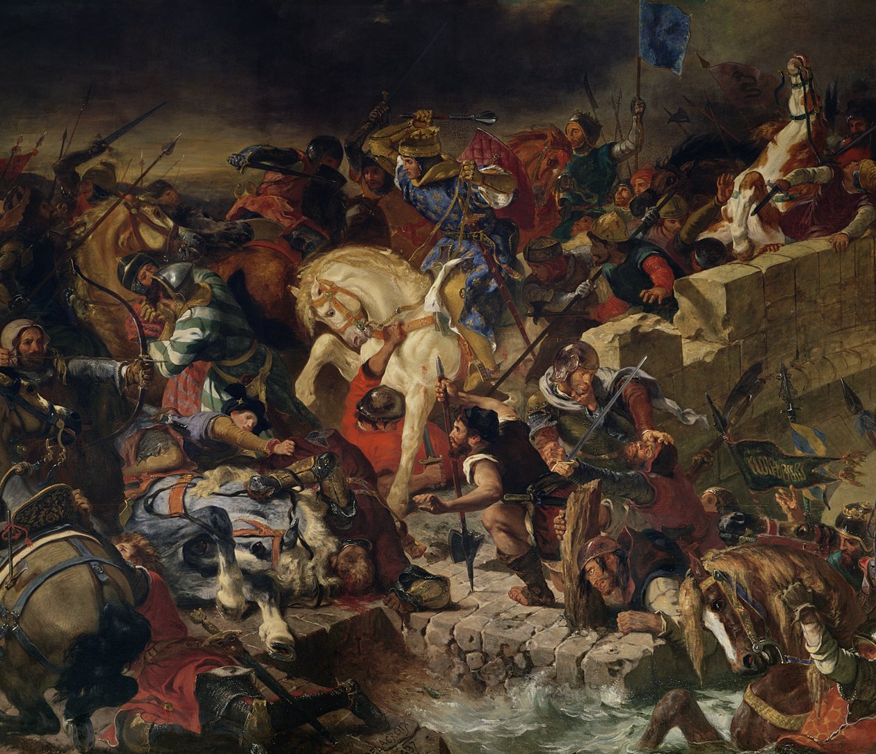 Taillebourgin taistelu 21. heinäkuuta 1242 tekijältä Ferdinand Victor Eugene Delacroix