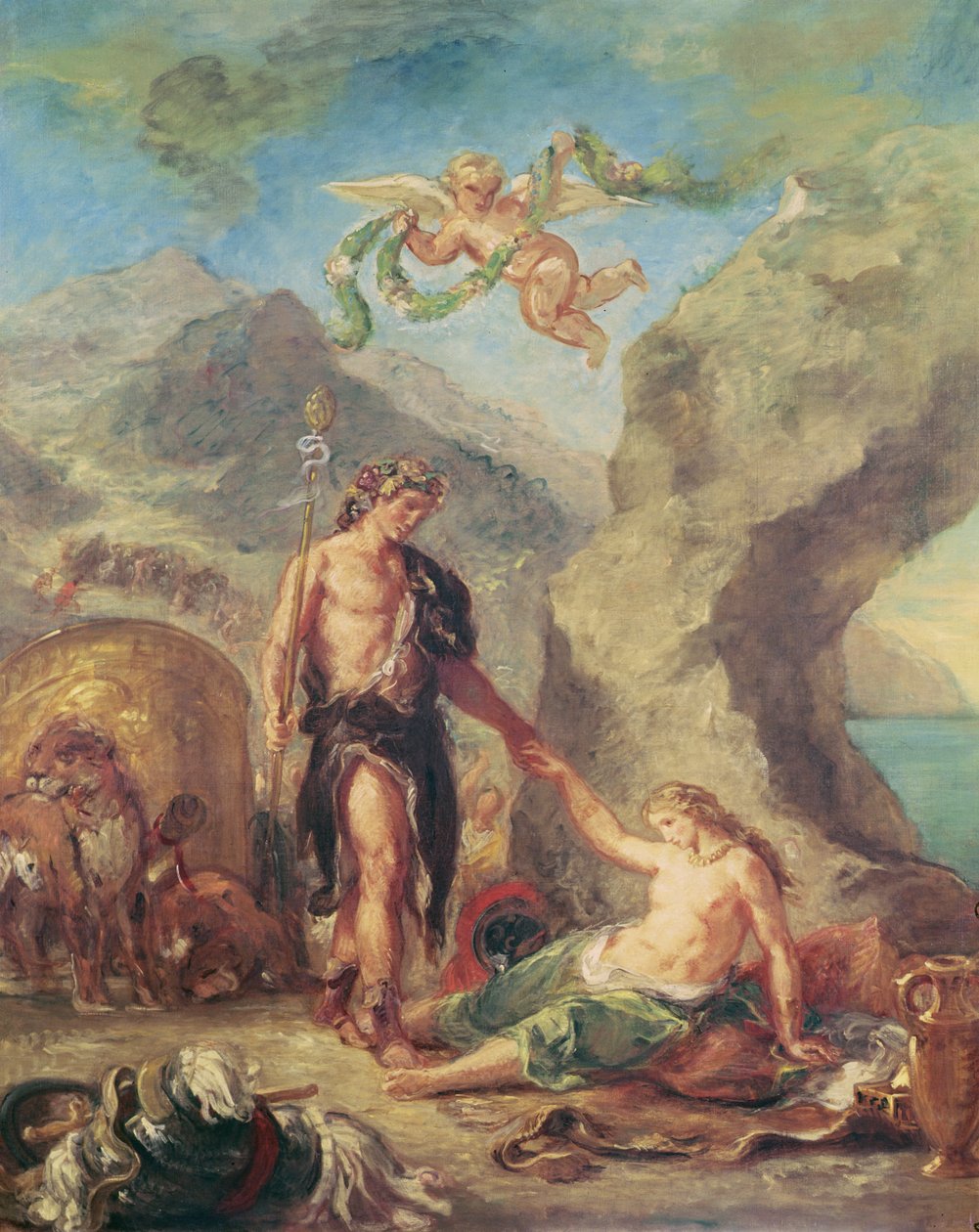 Neljä vuodenaikaa. Syksy: Bacchus ja Ariadne, 1862 tekijältä Ferdinand Victor Eugene Delacroix