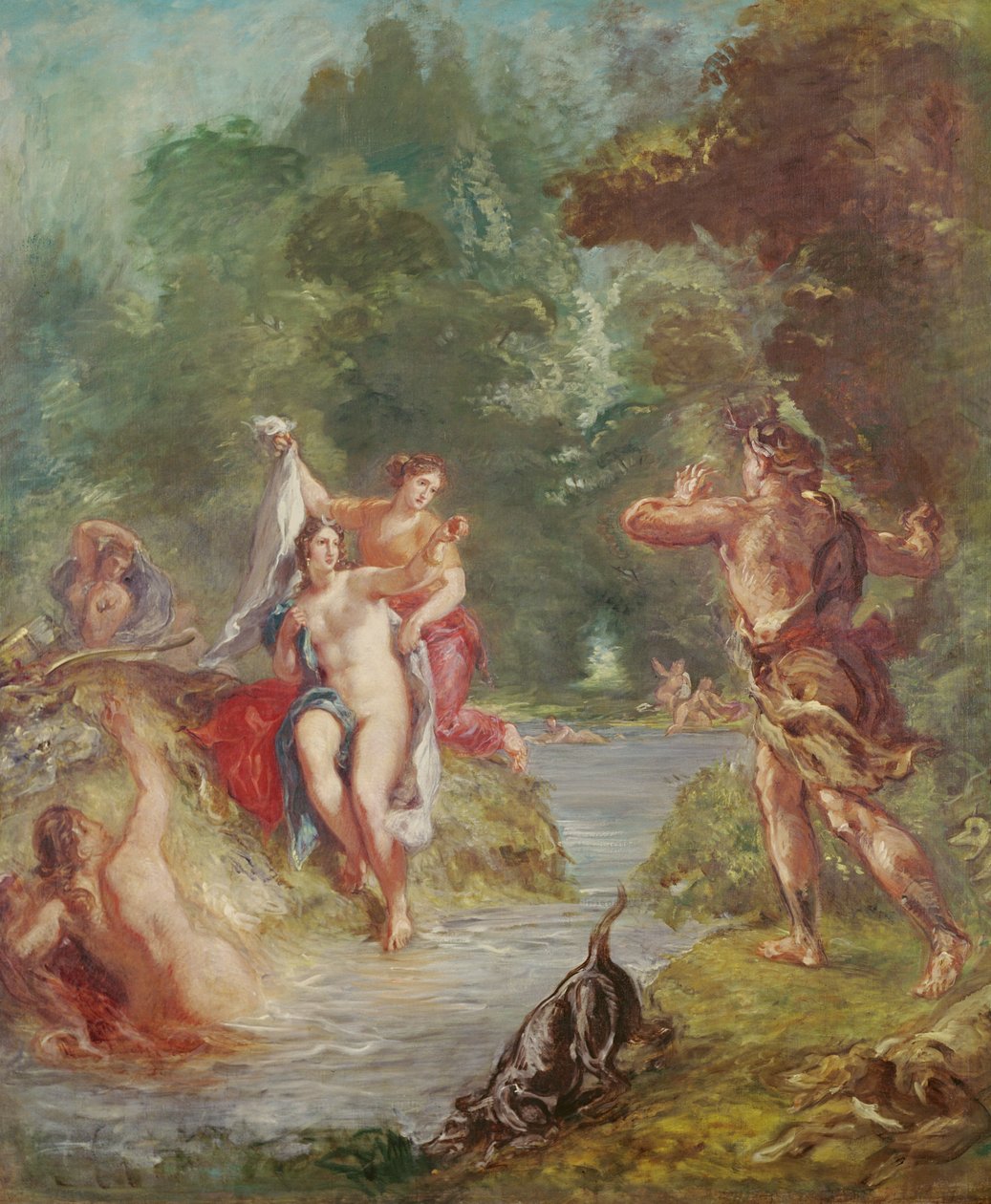 Neljä vuodenaikaa, Kesä: Diana ja Actaeon, 1862 tekijältä Ferdinand Victor Eugene Delacroix