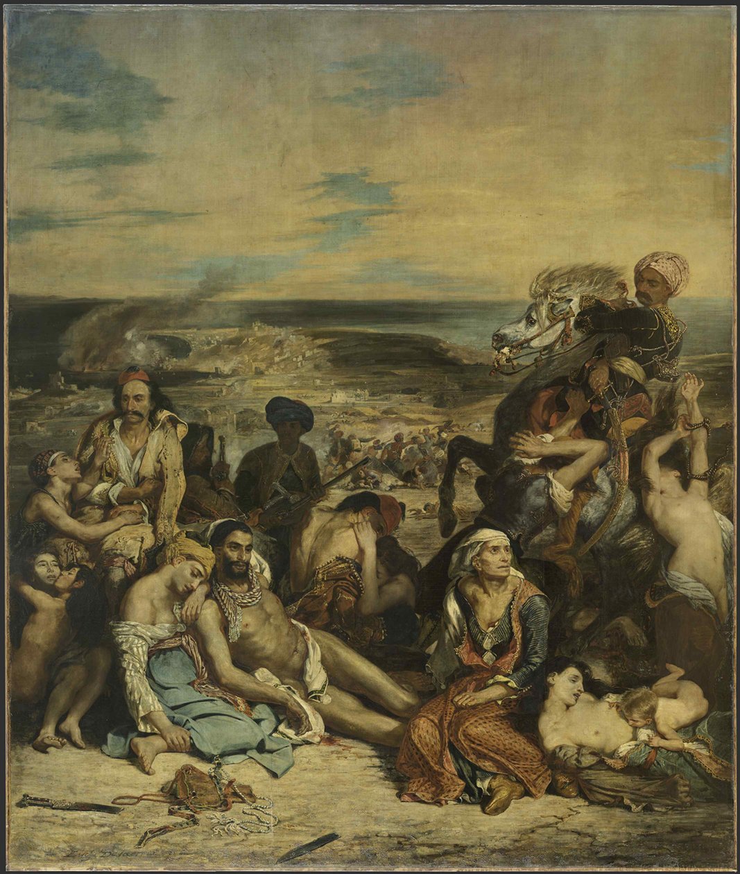 Chioksen verilöyly, 1824. tekijältä Ferdinand Victor Eugene Delacroix