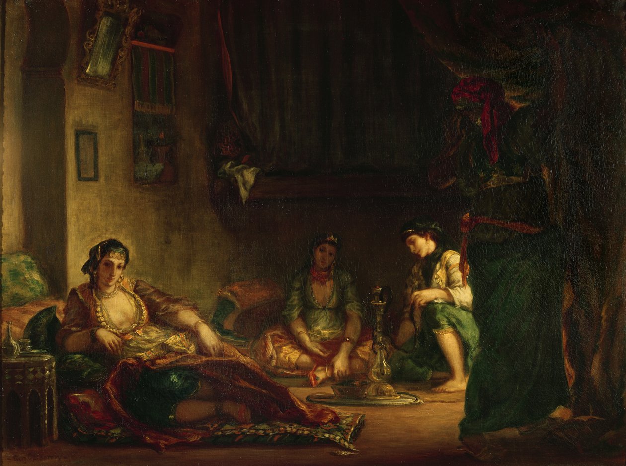 Algerin naiset haaremissa, 1847-49 tekijältä Ferdinand Victor Eugene Delacroix