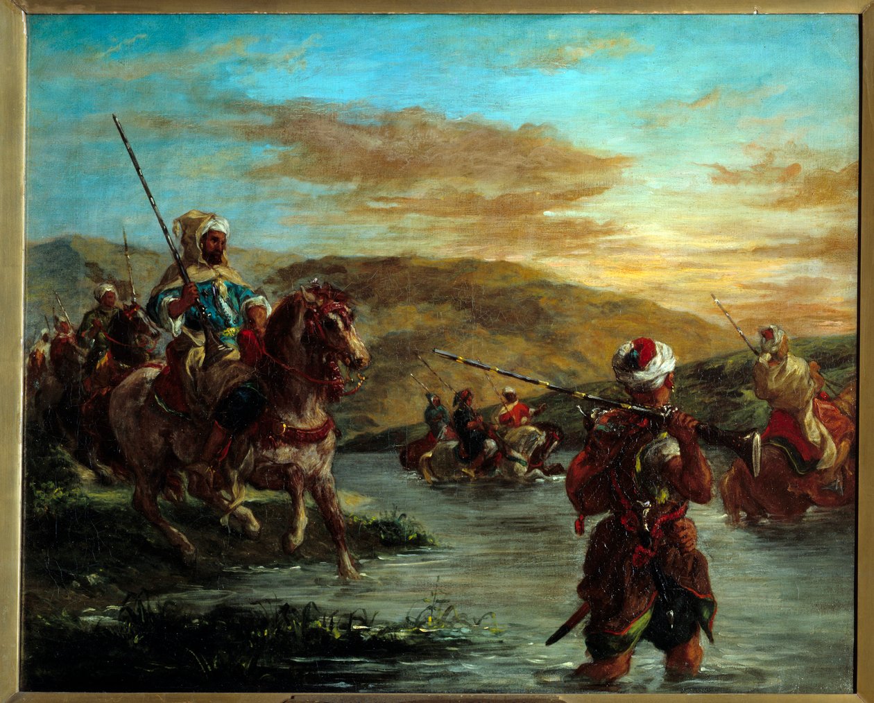 Guen kulku Marokossa. Eugene Delacroix (1798-1863) maalaus tekijältä Ferdinand Victor Eugene Delacroix