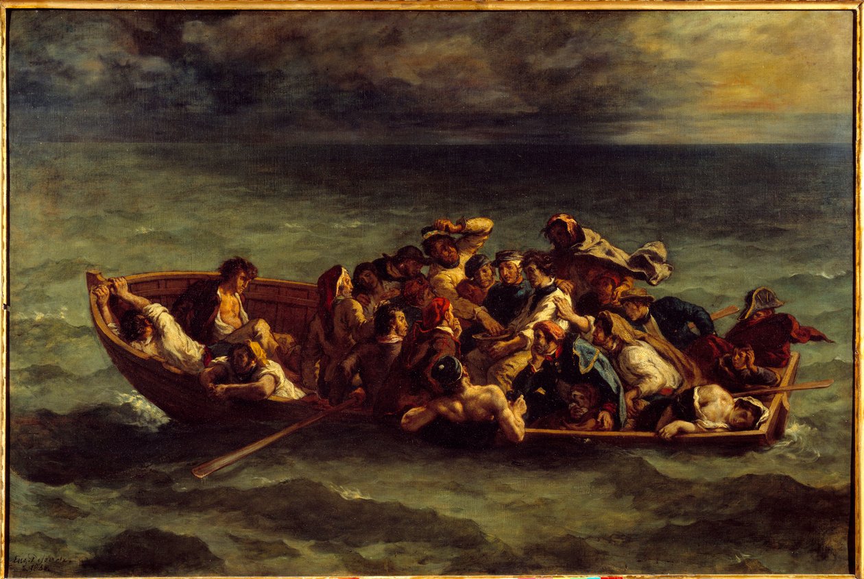 "Don Juanin" uppoaminen. Kuva George Gordon Byronin kirjasta Lord Byron (1788-1824) "Don Juan", laulu II. Eugene Delacroix (1798-1863) maalaus tekijältä Ferdinand Victor Eugene Delacroix