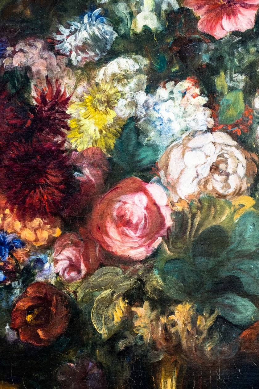 Kukkamaljakko konsolilla, yksityiskohta tekijältä Ferdinand Victor Eugene Delacroix