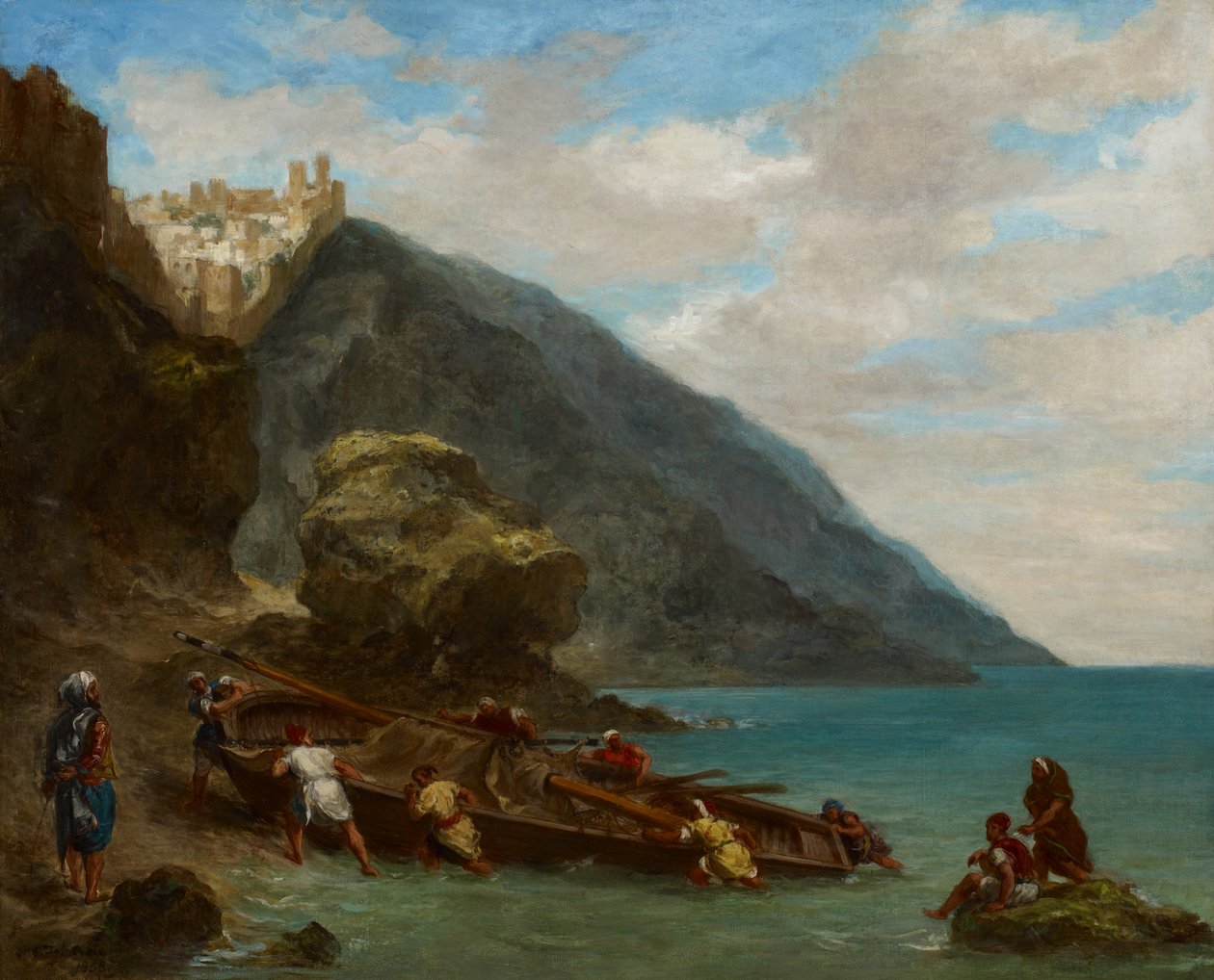 Näkymä Tangeriin merenrannasta tekijältä Ferdinand Victor Eugene Delacroix