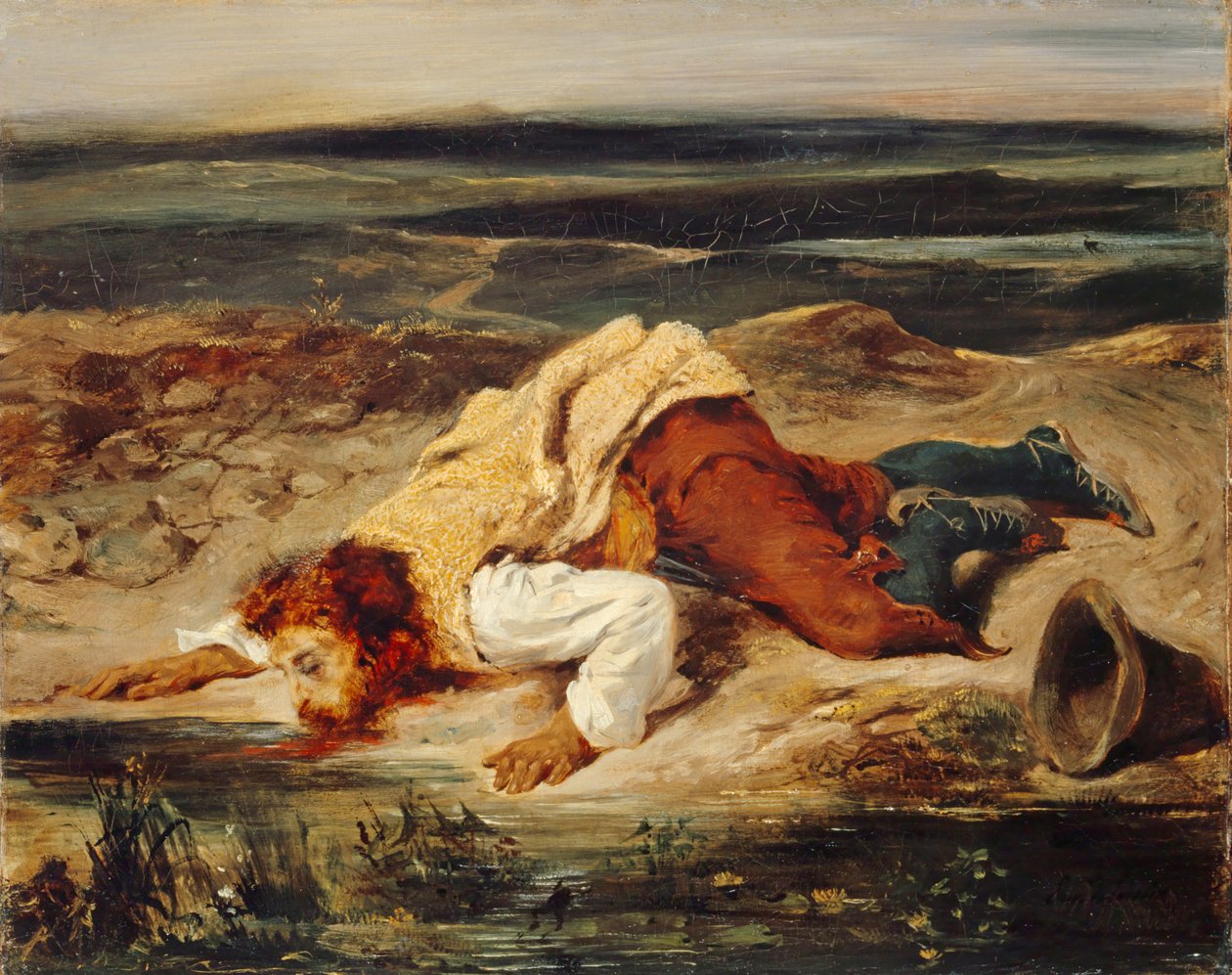 Haavoittunut prikkari (roomalainen paimen), n. 1825 tekijältä Ferdinand Victor Eugene Delacroix