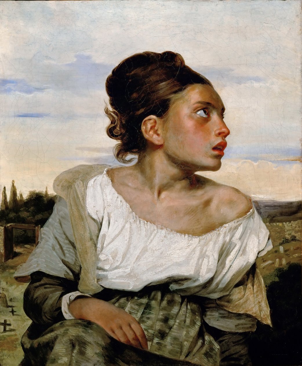 Nuori orpotyttö hautausmaalla tekijältä Ferdinand Victor Eugene Delacroix